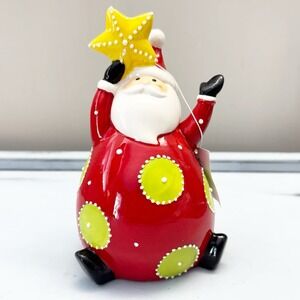 NEW‎ Silvestri Holiday Santa With Star 6" Figurine Christmas Red White Statue